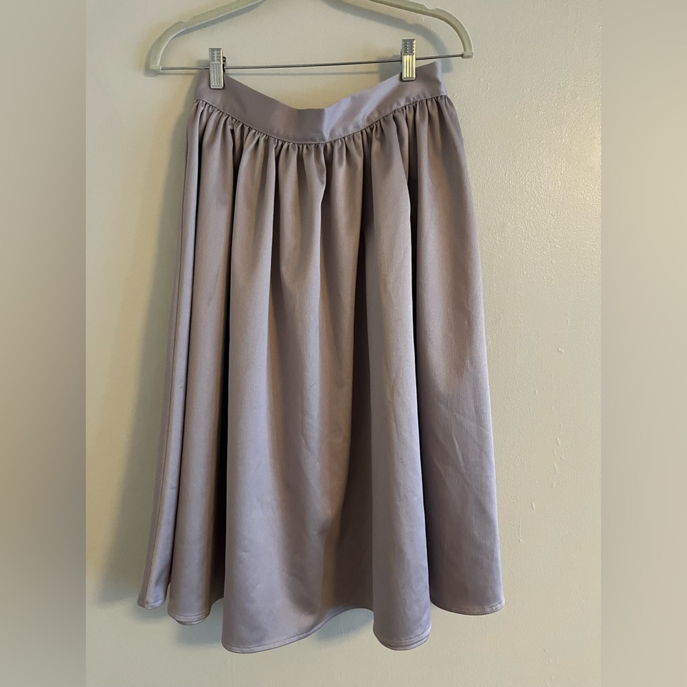 Pink Martini Light Taupe A-Line Gathered Skirt